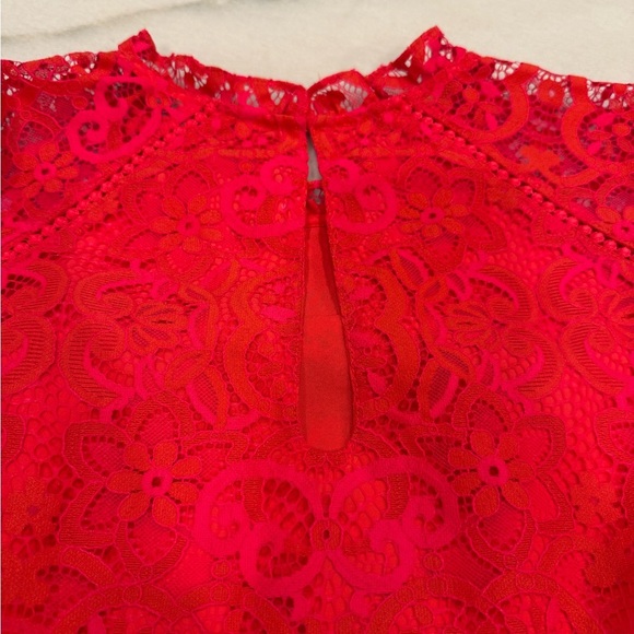 Lilly Pulitzer Averi Top Size Medium Red Lace - Picture 10 of 10
